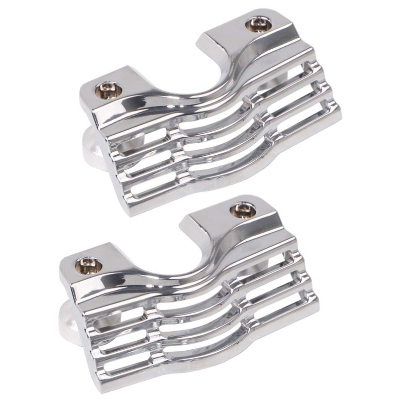 XMMT Chrome Finned Slotted Spark Plug Head Bolt Covers for Harley Touring Electra Glides Road Glides Road Kings 1999-2016,Street Glides & Trikes 2009-2016 - Image 1